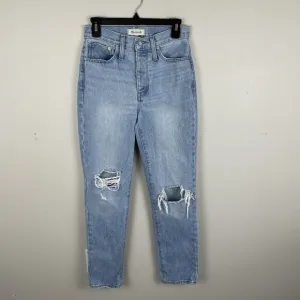 Madewell Womens 25 Classic Straight Full Length Jeans In Hartsville Wash Comfort
