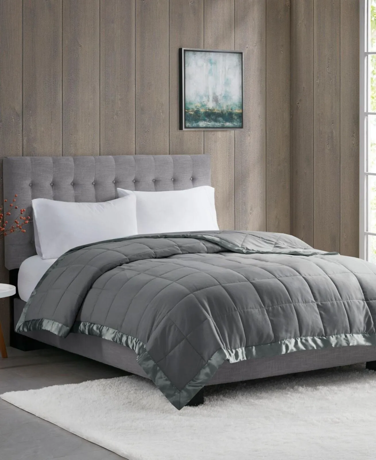 Madison Park Windom Down Alternative Blanket 0008656993986 Charcoal Gray Twin