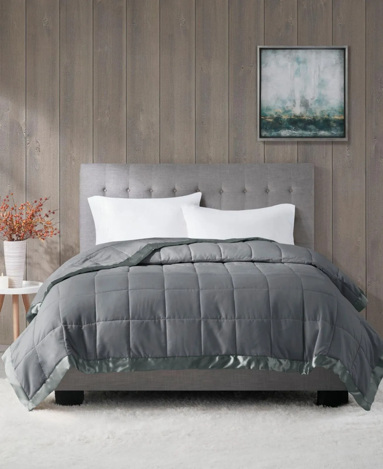 Madison Park Windom Down Alternative Blanket 0008656993986 Charcoal Gray Twin