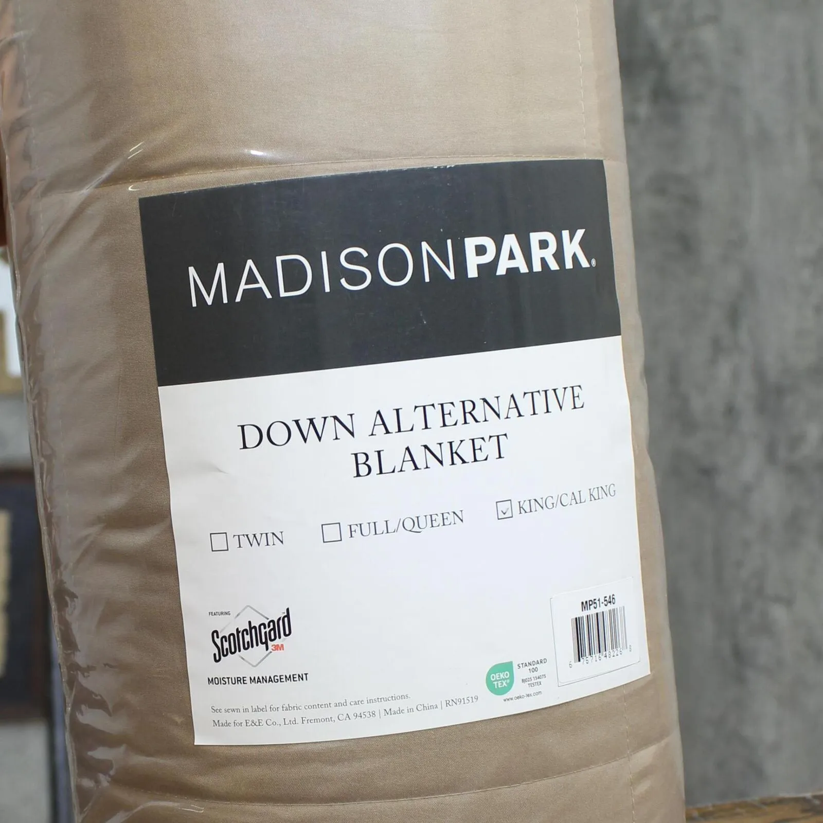 Madison Park Windom Lightweight Down Alternative Blanket Satin Trim Brown King