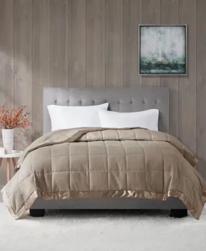 Madison Park Windom Lightweight Down Alternative Blanket Satin Trim Brown King