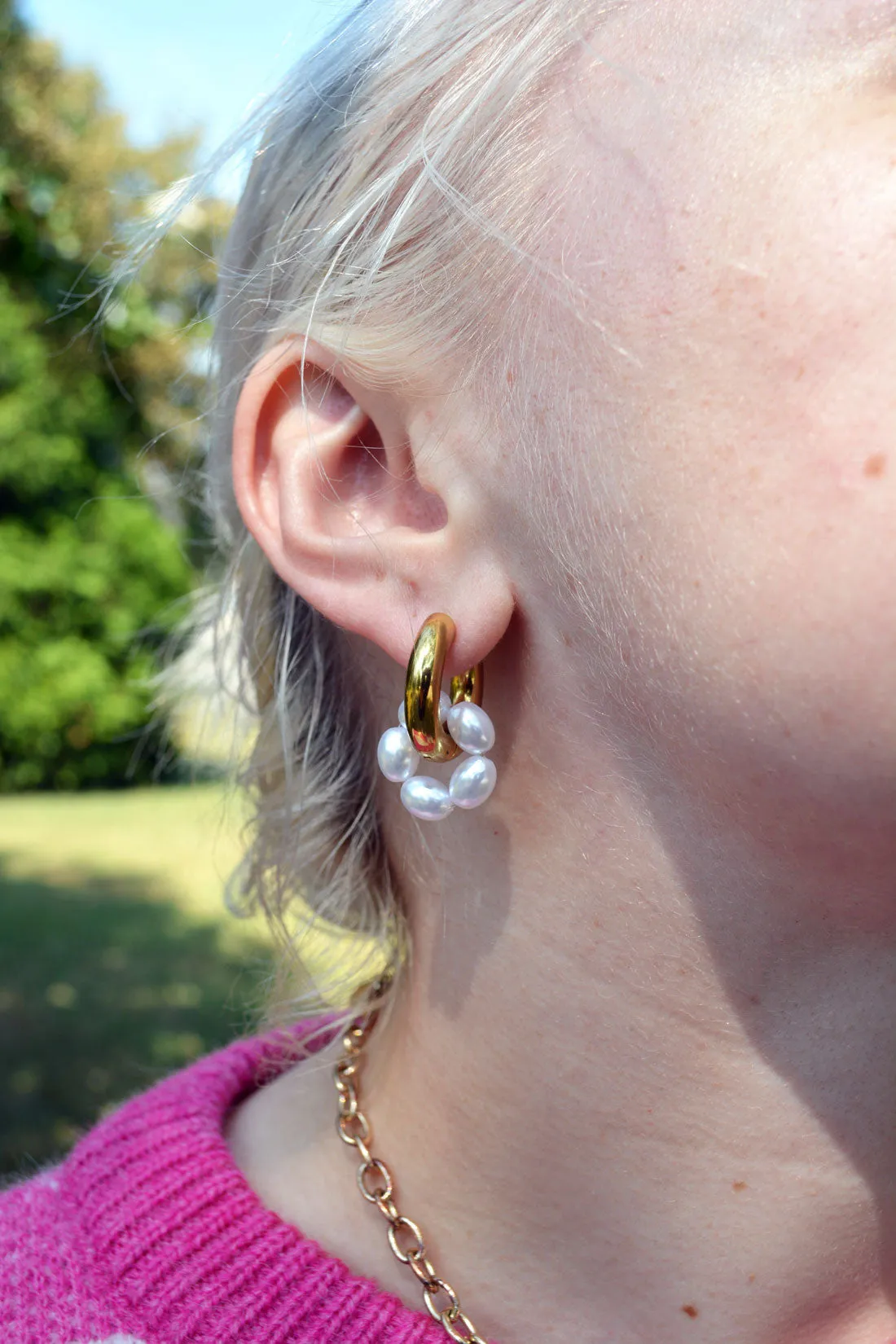 Malena Pearl Hoops