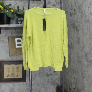 Marla Wynne Womens Drop Pocket Boat-Neck Sweater 685558 Pear Green L
