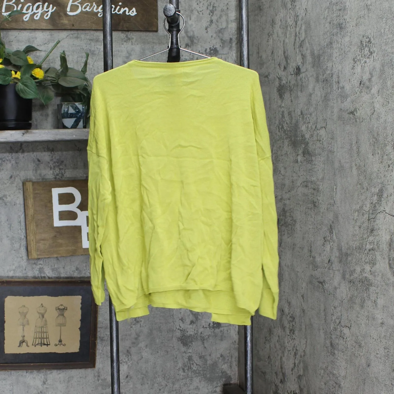 Marla Wynne Womens Drop Pocket Boat-Neck Sweater 685558 Pear Green L
