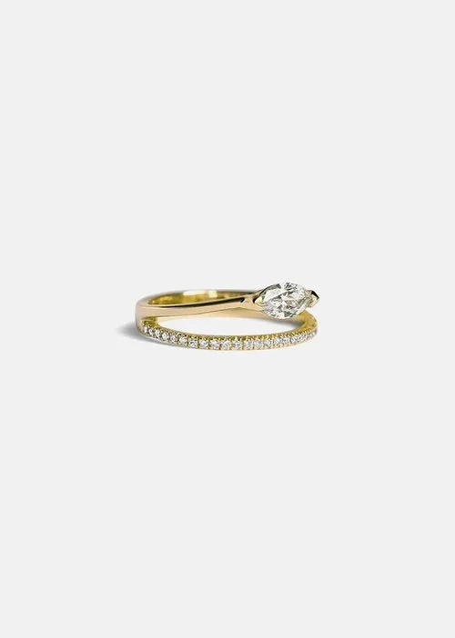 Marquise moissanite Engagement Ring cluster vintage white gold wedding ring for women diamond anniversary gift for her