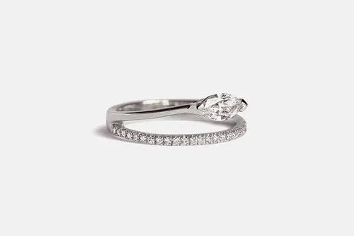 Marquise moissanite Engagement Ring cluster vintage white gold wedding ring for women diamond anniversary gift for her