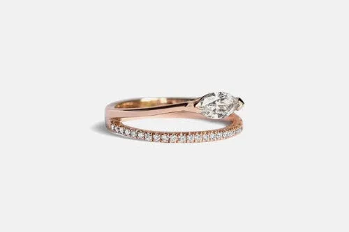 Marquise moissanite Engagement Ring cluster vintage white gold wedding ring for women diamond anniversary gift for her