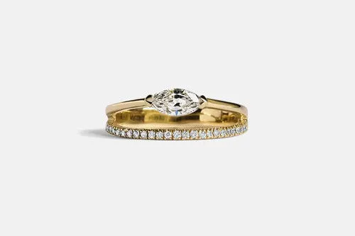 Marquise moissanite Engagement Ring cluster vintage white gold wedding ring for women diamond anniversary gift for her