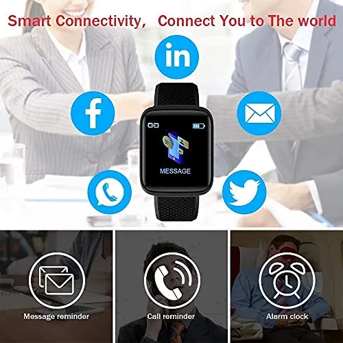 MARVIK® Smart Watch D116 for Xiaomi Mi Note 9 Smart Watch LED with Activity Tracker, Heart Rate Sensor, Sleep Monitor and Basic Functionality for All Boys & Girls - Black