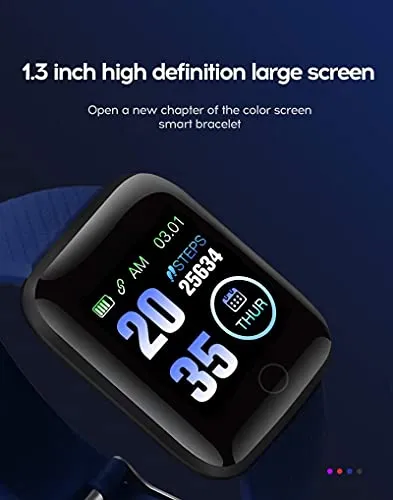 MARVIK® Smart Watch D116 for Xiaomi Mi Note 9 Smart Watch LED with Activity Tracker, Heart Rate Sensor, Sleep Monitor and Basic Functionality for All Boys & Girls - Black