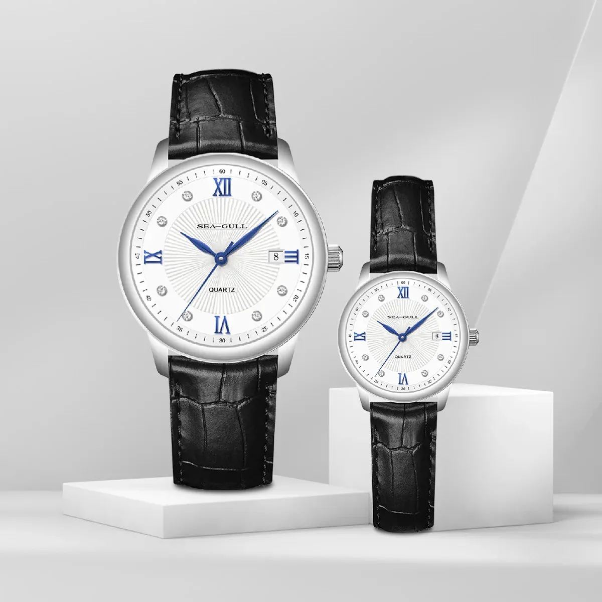 Matching Leather Strap Couple Watches