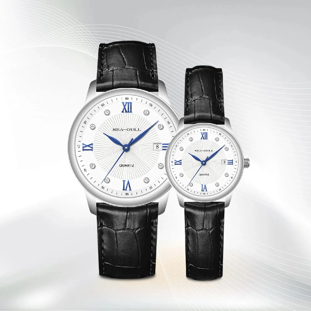 Matching Leather Strap Couple Watches