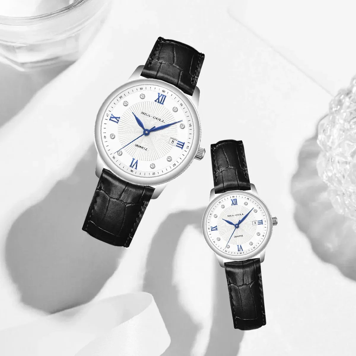 Matching Leather Strap Couple Watches