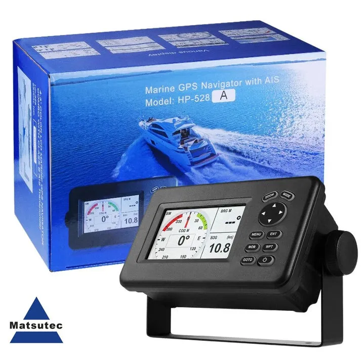 Matsutec HP-528A 4.3-inch Color LCD Chart Plotter Built-in Class B AIS Transponder Combo High Sensitivity Marine GPS Navigator (License Included)