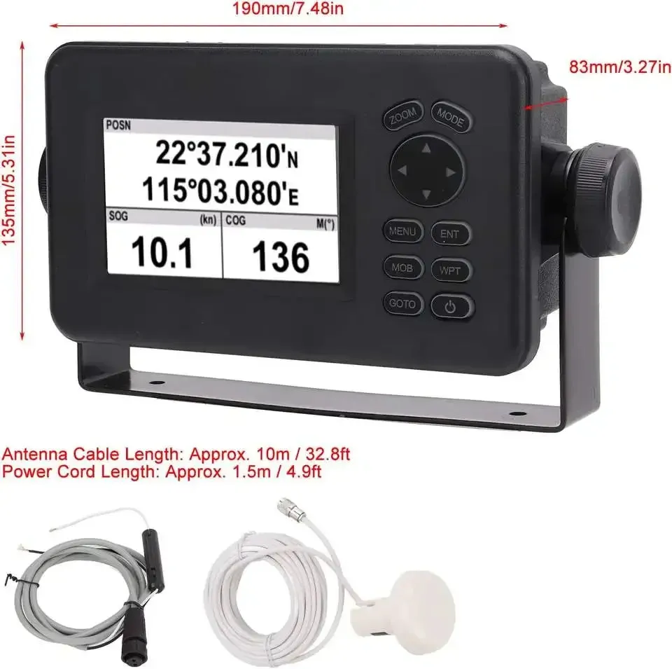 Matsutec HP-528A 4.3-inch Color LCD Chart Plotter Built-in Class B AIS Transponder Combo High Sensitivity Marine GPS Navigator (License Included)
