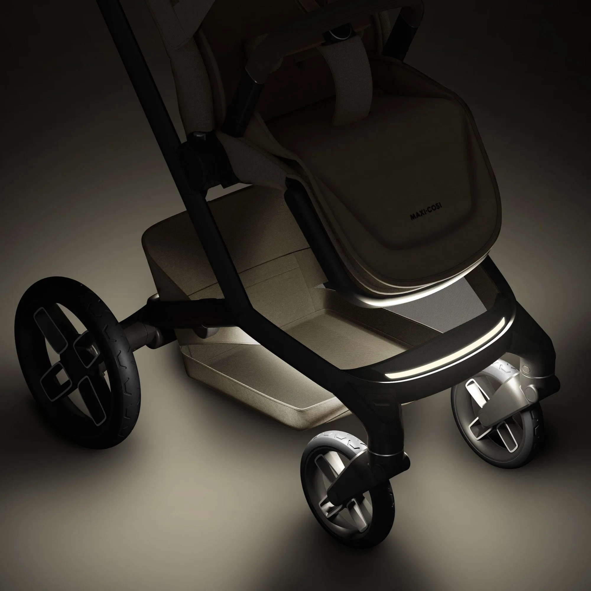 Maxi-Cosi FAME 9 Piece Premium Travel System in Twillic Truffle (Black Wheels)