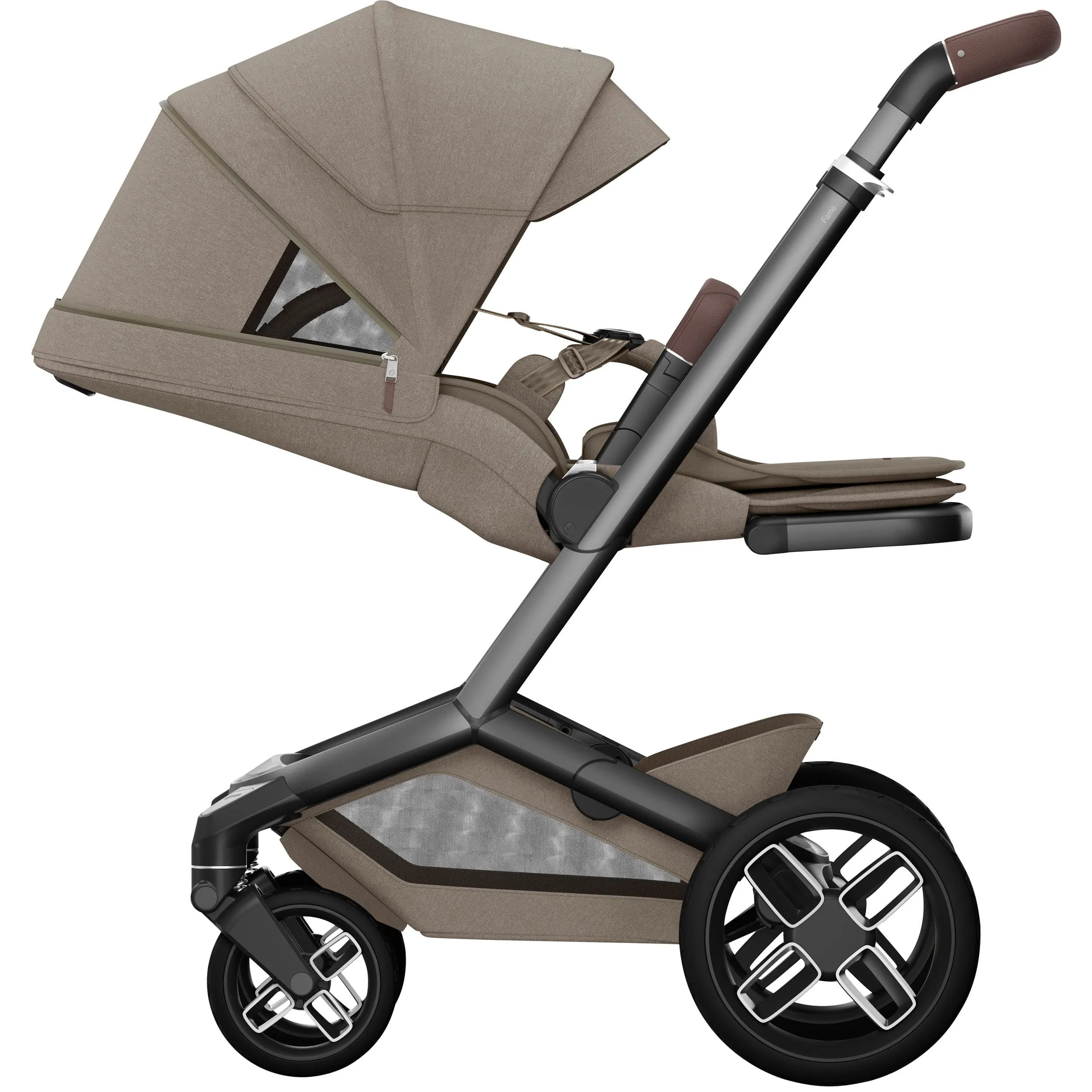 Maxi-Cosi FAME 9 Piece Premium Travel System in Twillic Truffle (Black Wheels)