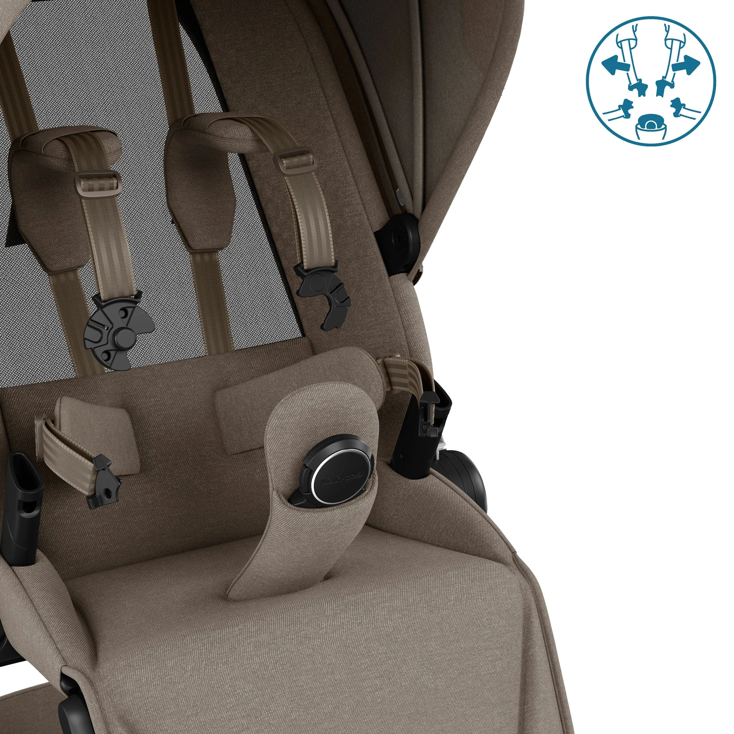Maxi-Cosi FAME 9 Piece Premium Travel System in Twillic Truffle (Brown Wheels)