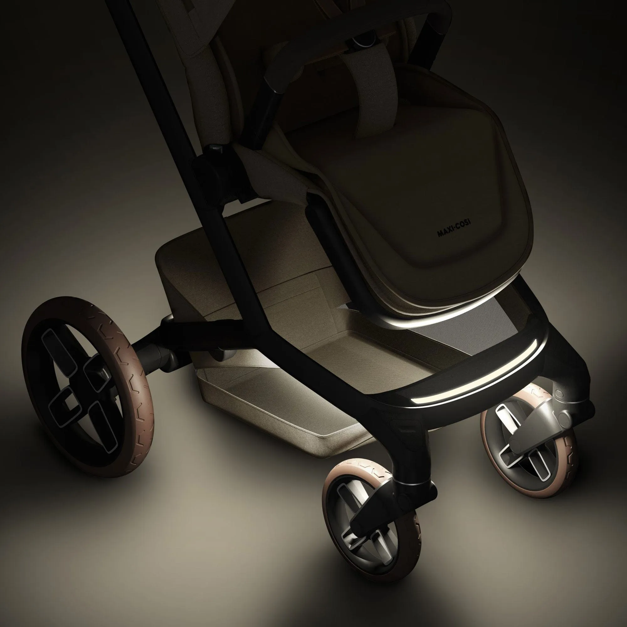Maxi-Cosi FAME 9 Piece Premium Travel System in Twillic Truffle (Brown Wheels)