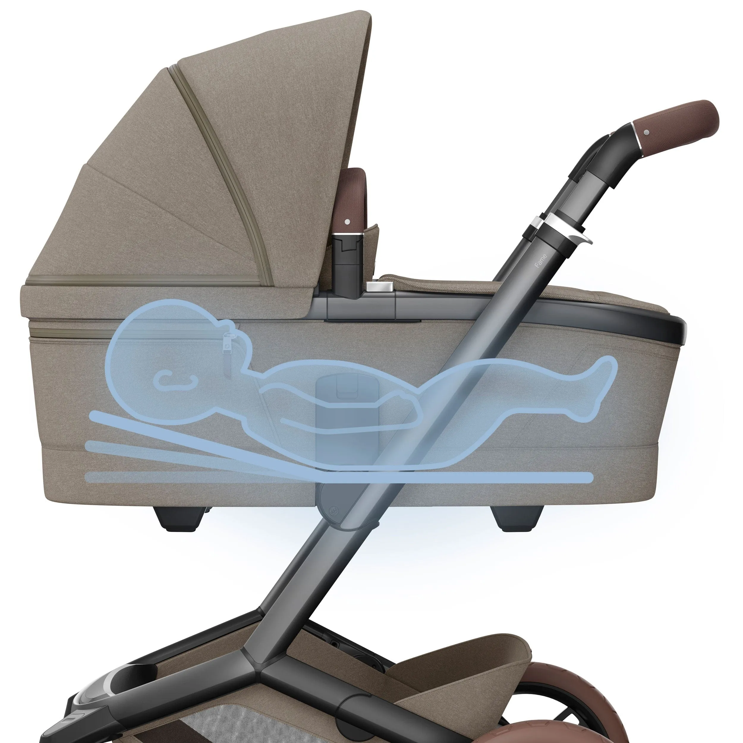 Maxi-Cosi FAME 9 Piece Premium Travel System in Twillic Truffle (Brown Wheels)