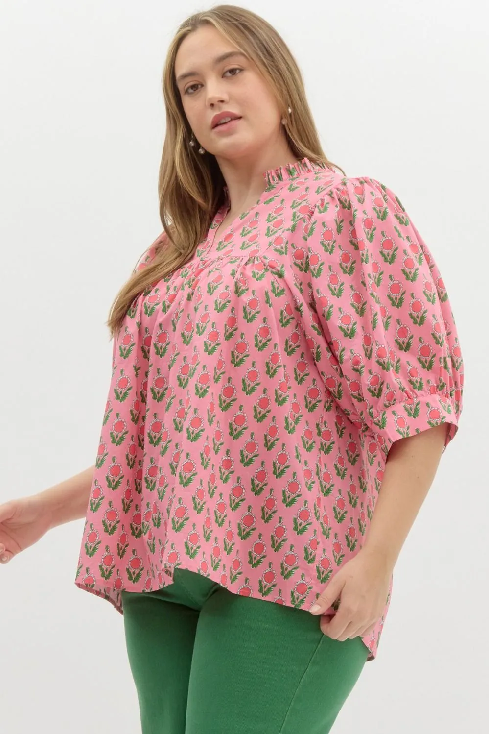 May Floral 3/4 Sleeve Blouse