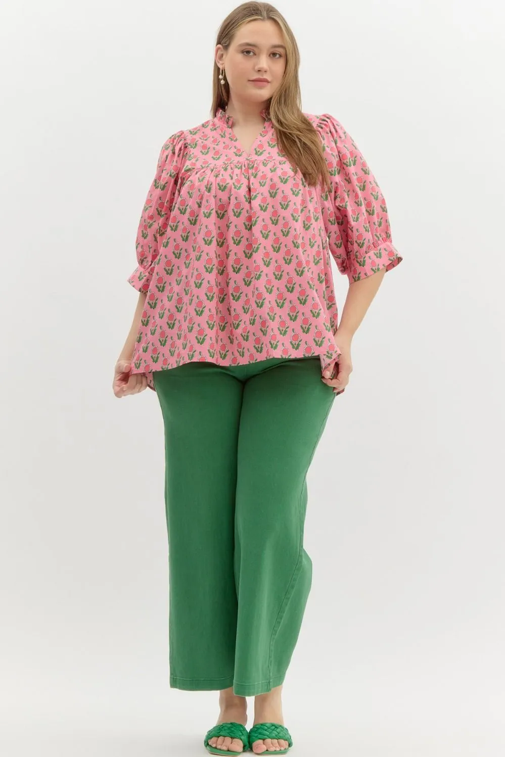 May Floral 3/4 Sleeve Blouse