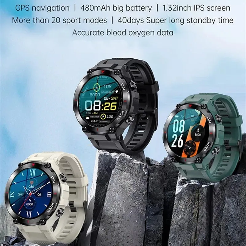 Men Smart Watch  GPS Outdoor Sport Fitness Tracker Bracelet Long Standby Smartwatch