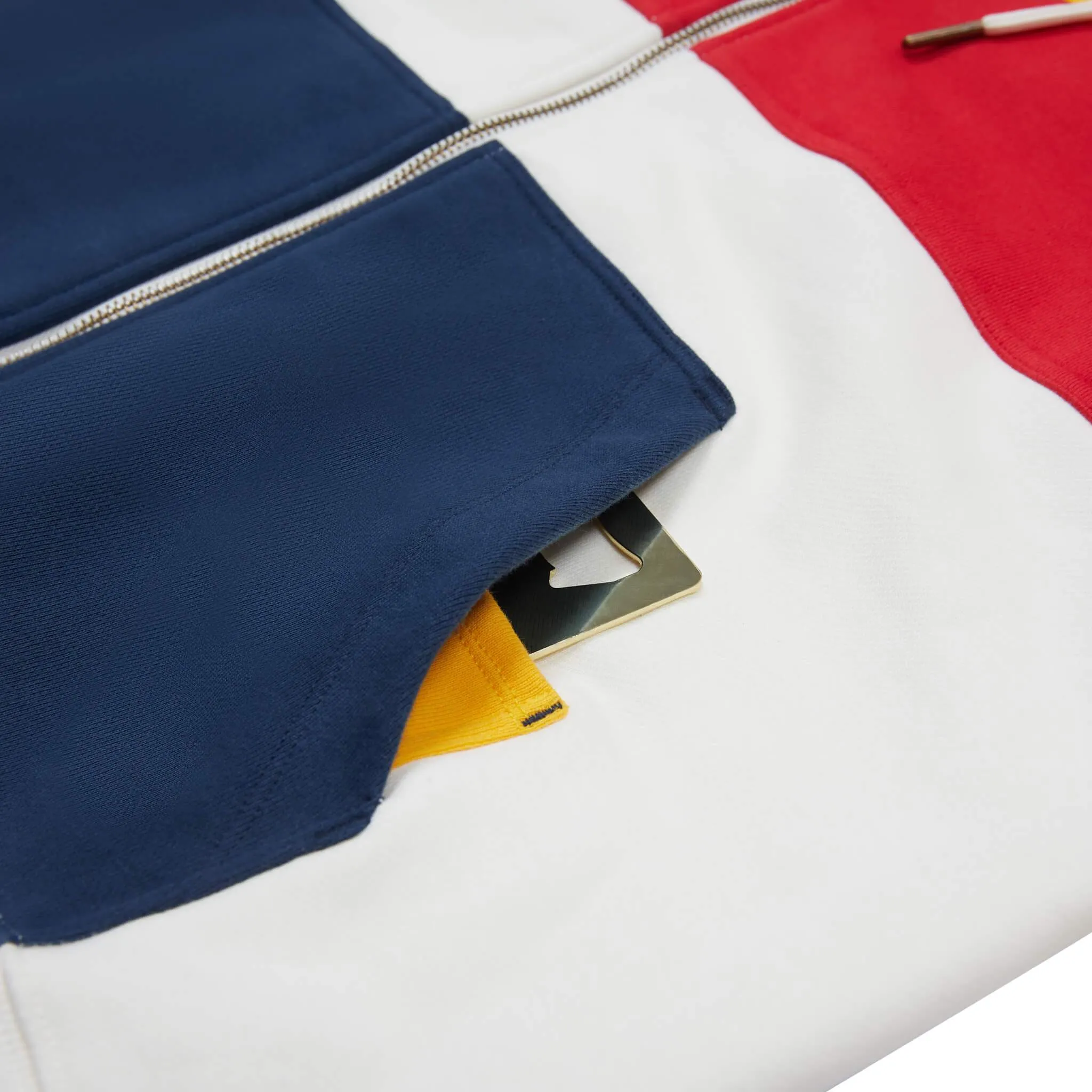 Men's PCH Full Zip Hoodie - Stripe, White Sand