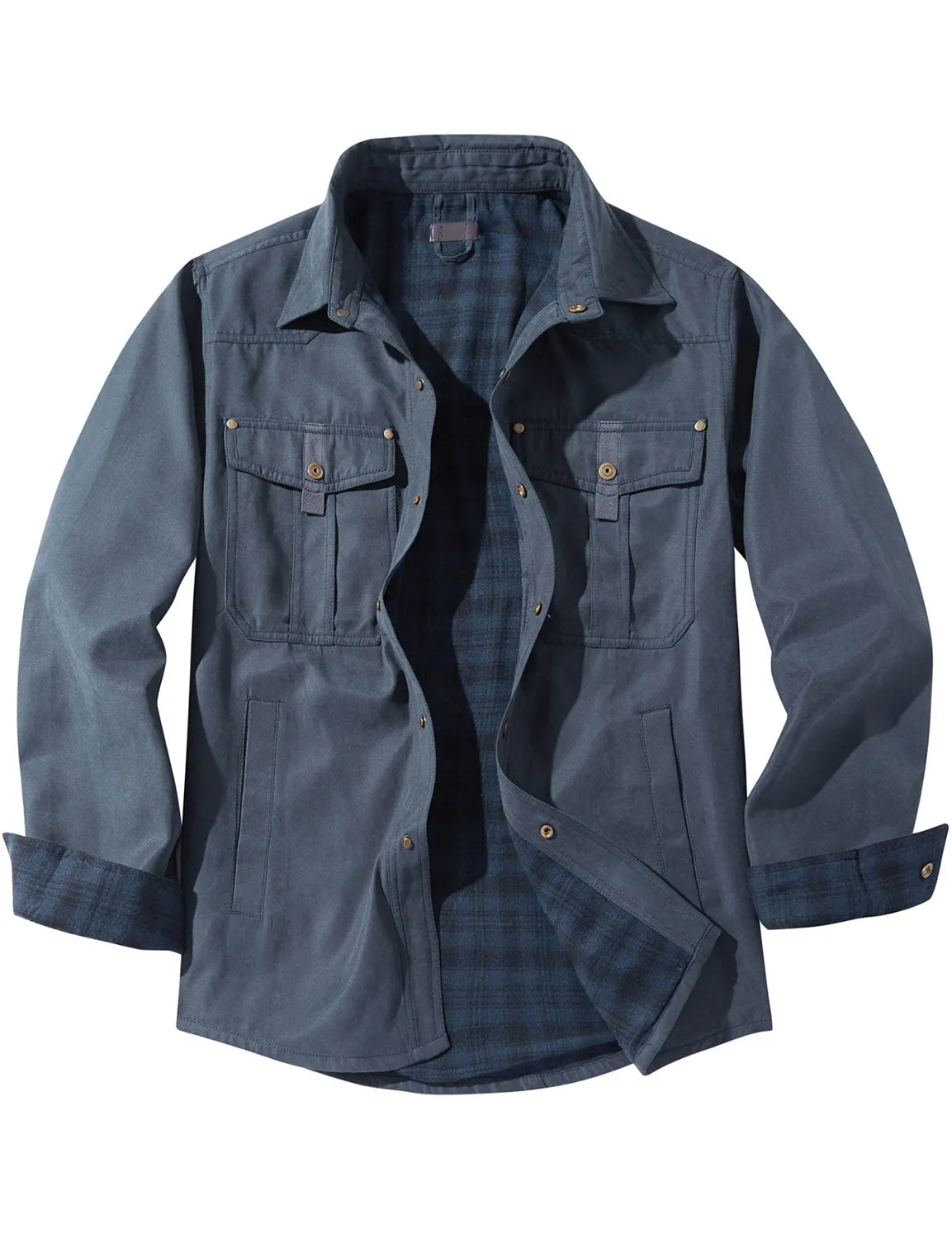 Men's Plaid Long Sleeve Vintage Western Plain Fall Winter Jacket Coat