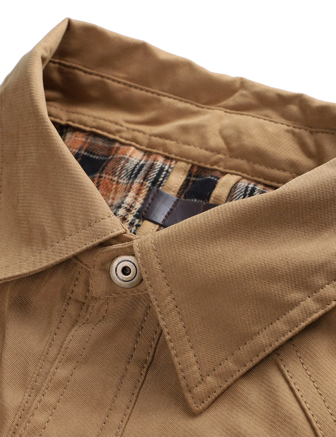 Men's Plaid Long Sleeve Vintage Western Plain Fall Winter Jacket Coat
