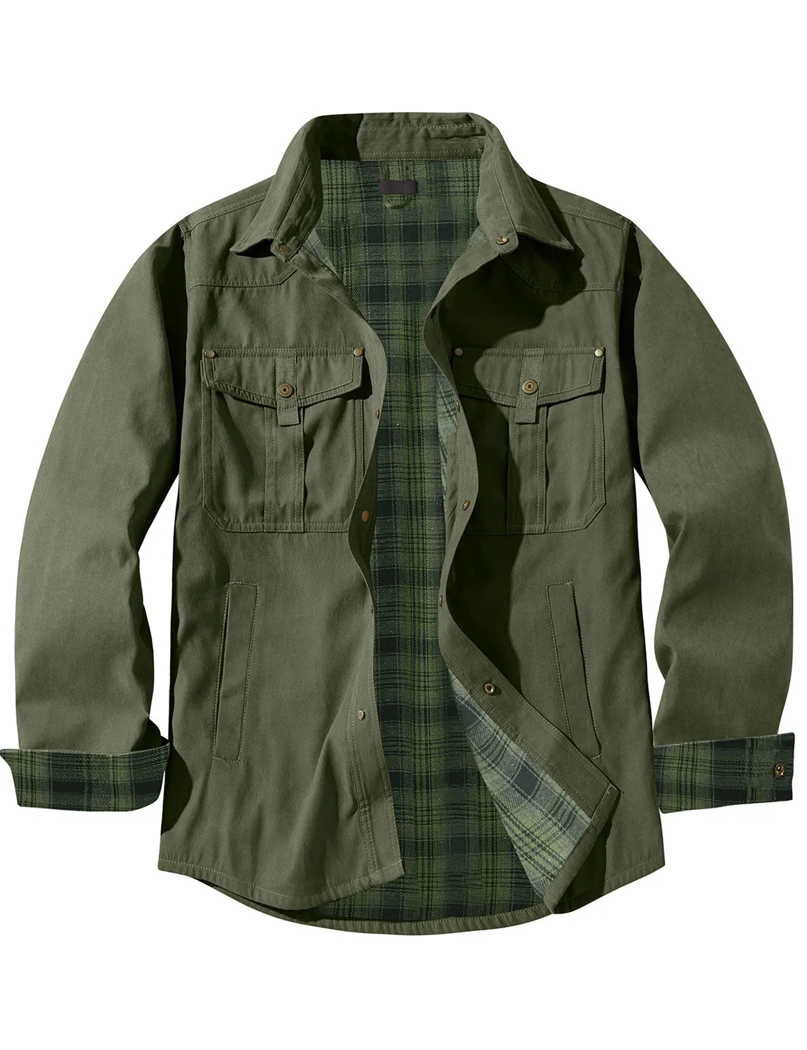 Men's Plaid Long Sleeve Vintage Western Plain Fall Winter Jacket Coat