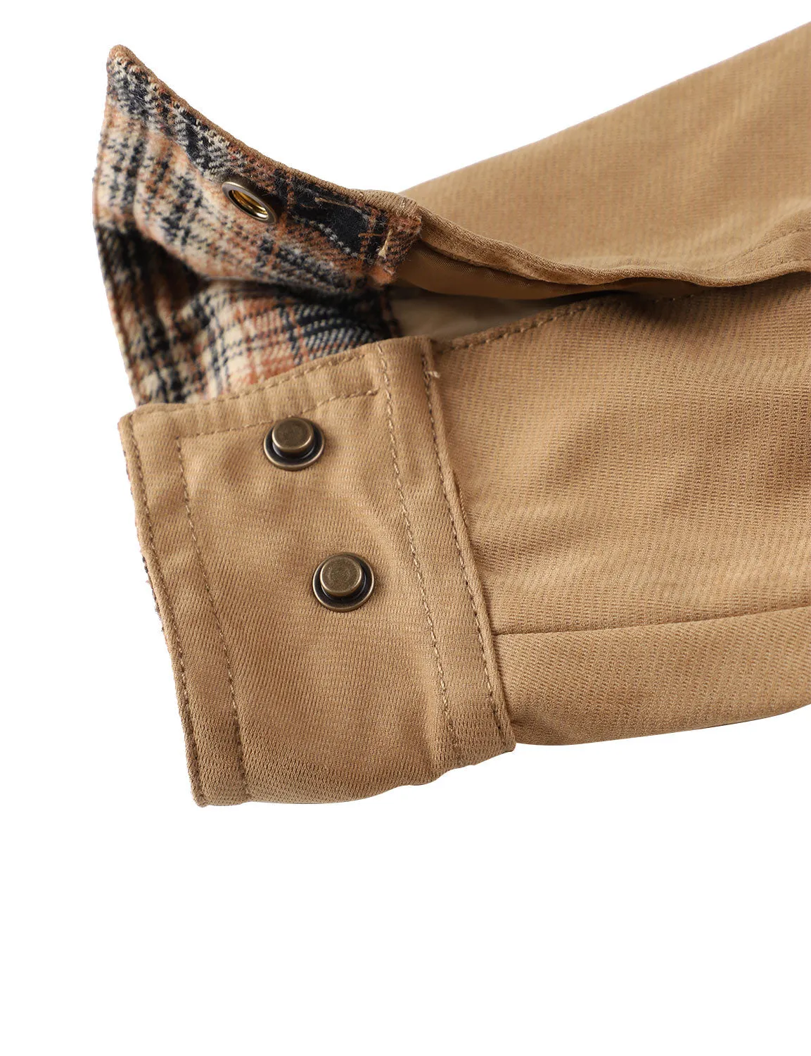 Men's Plaid Long Sleeve Vintage Western Plain Fall Winter Jacket Coat