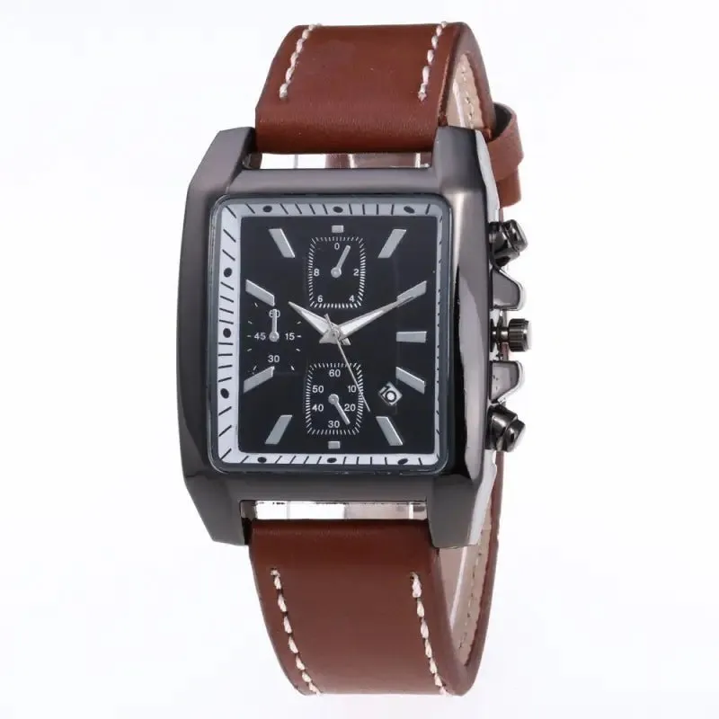 Mens Quartz Watches: Precision Timekeeping with 3.8cm Case & Leather Band