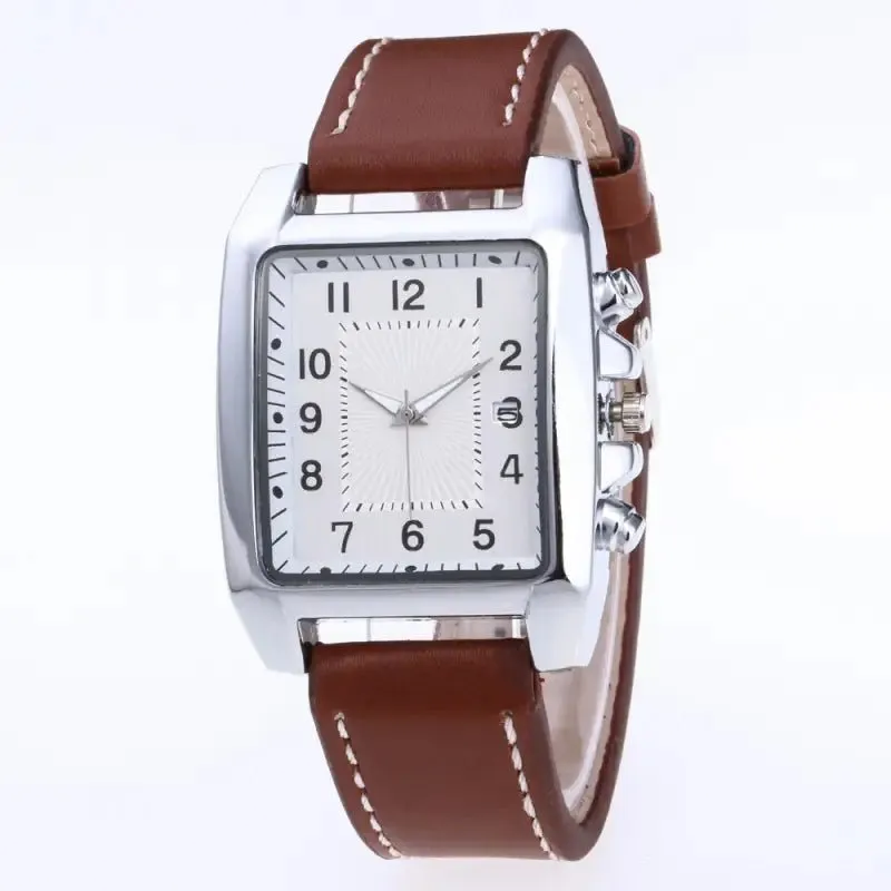 Mens Quartz Watches: Precision Timekeeping with 3.8cm Case & Leather Band