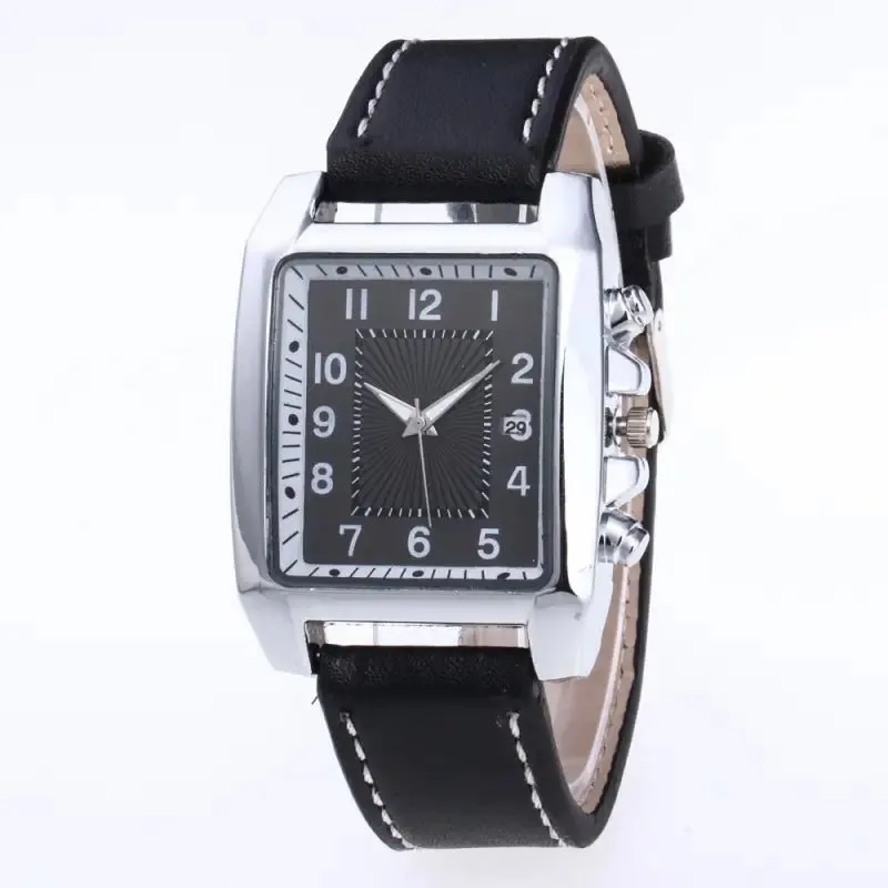 Mens Quartz Watches: Precision Timekeeping with 3.8cm Case & Leather Band