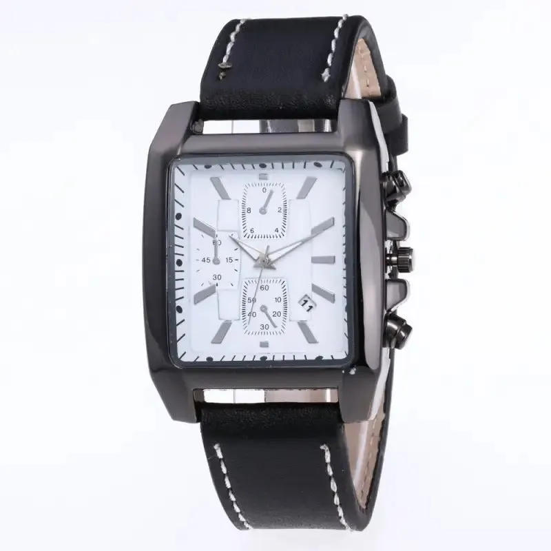 Mens Quartz Watches: Precision Timekeeping with 3.8cm Case & Leather Band