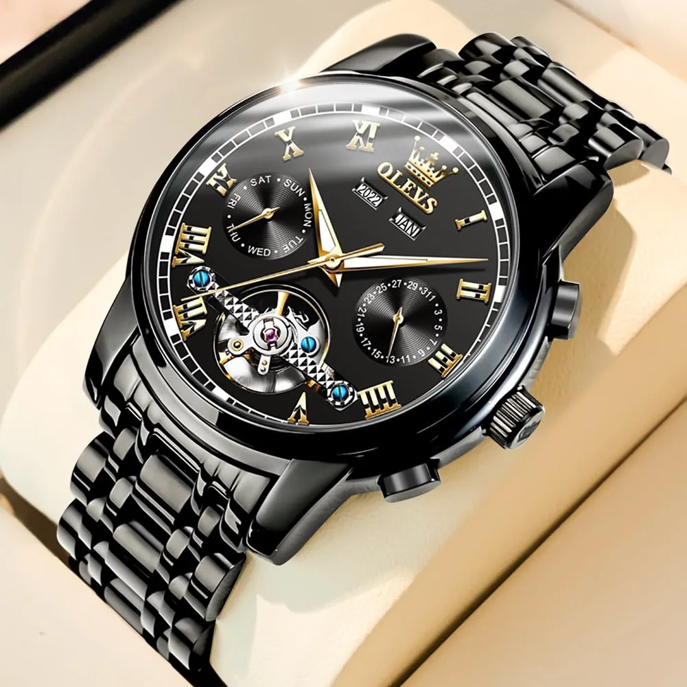 Men's Skeleton Calendar Watch