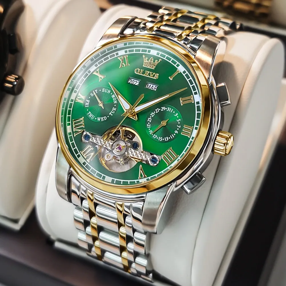 Men's Skeleton Calendar Watch