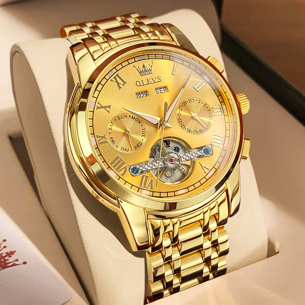 Men's Skeleton Calendar Watch