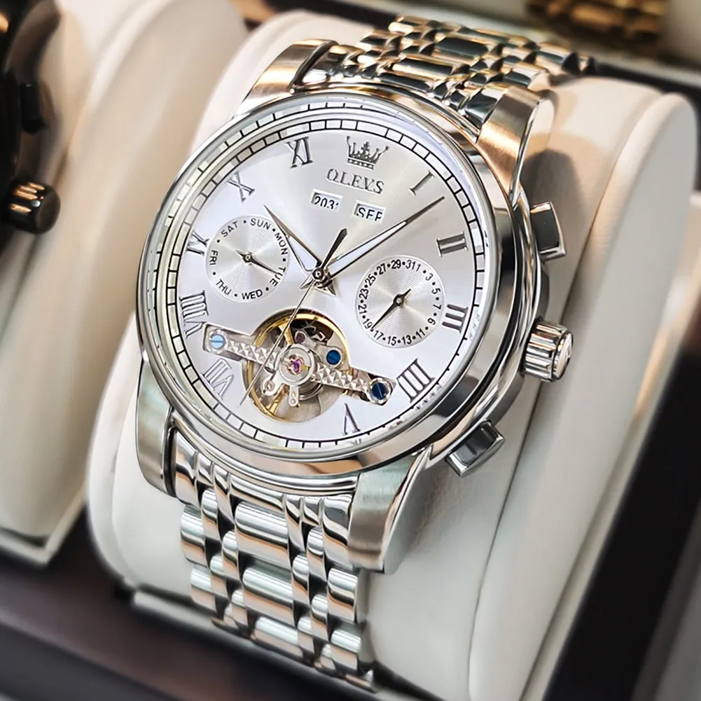 Men's Skeleton Calendar Watch