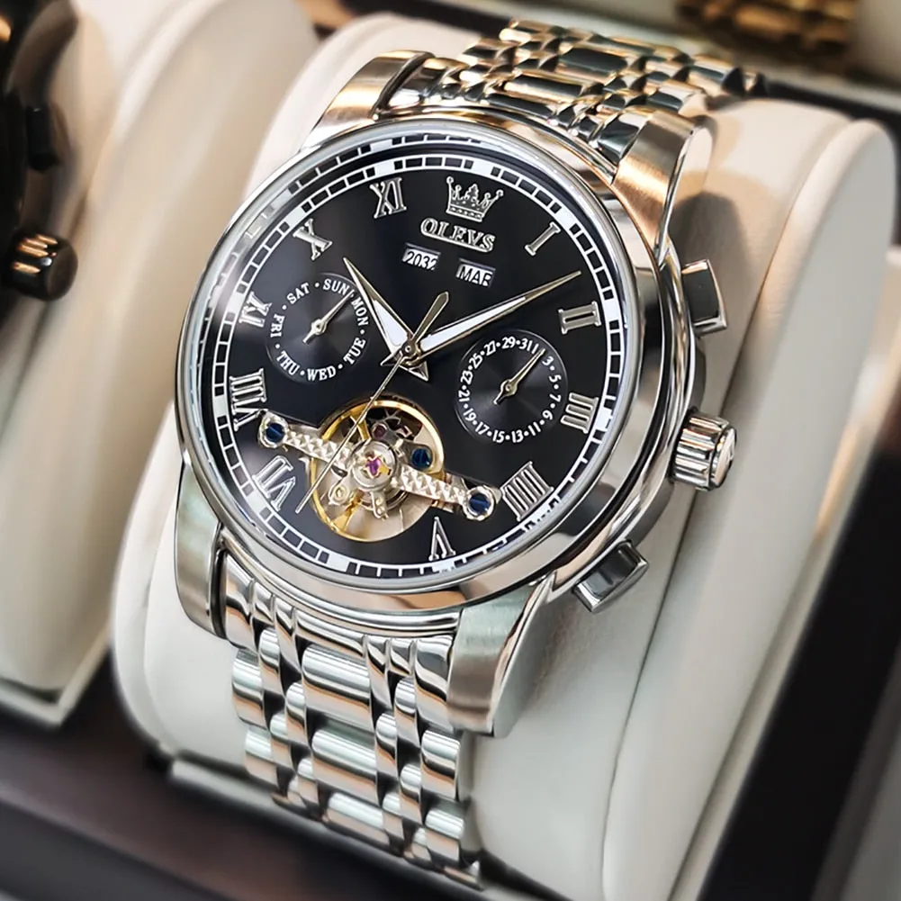 Men's Skeleton Calendar Watch