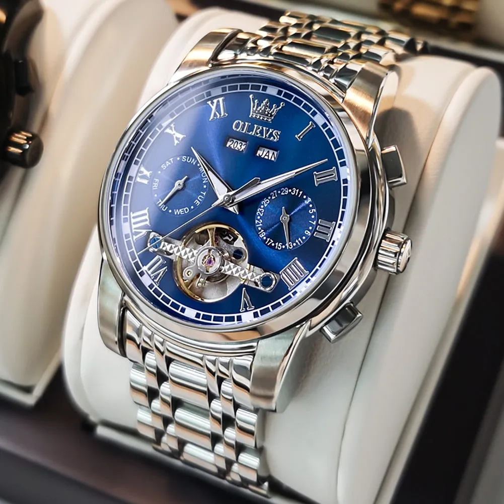 Men's Skeleton Calendar Watch