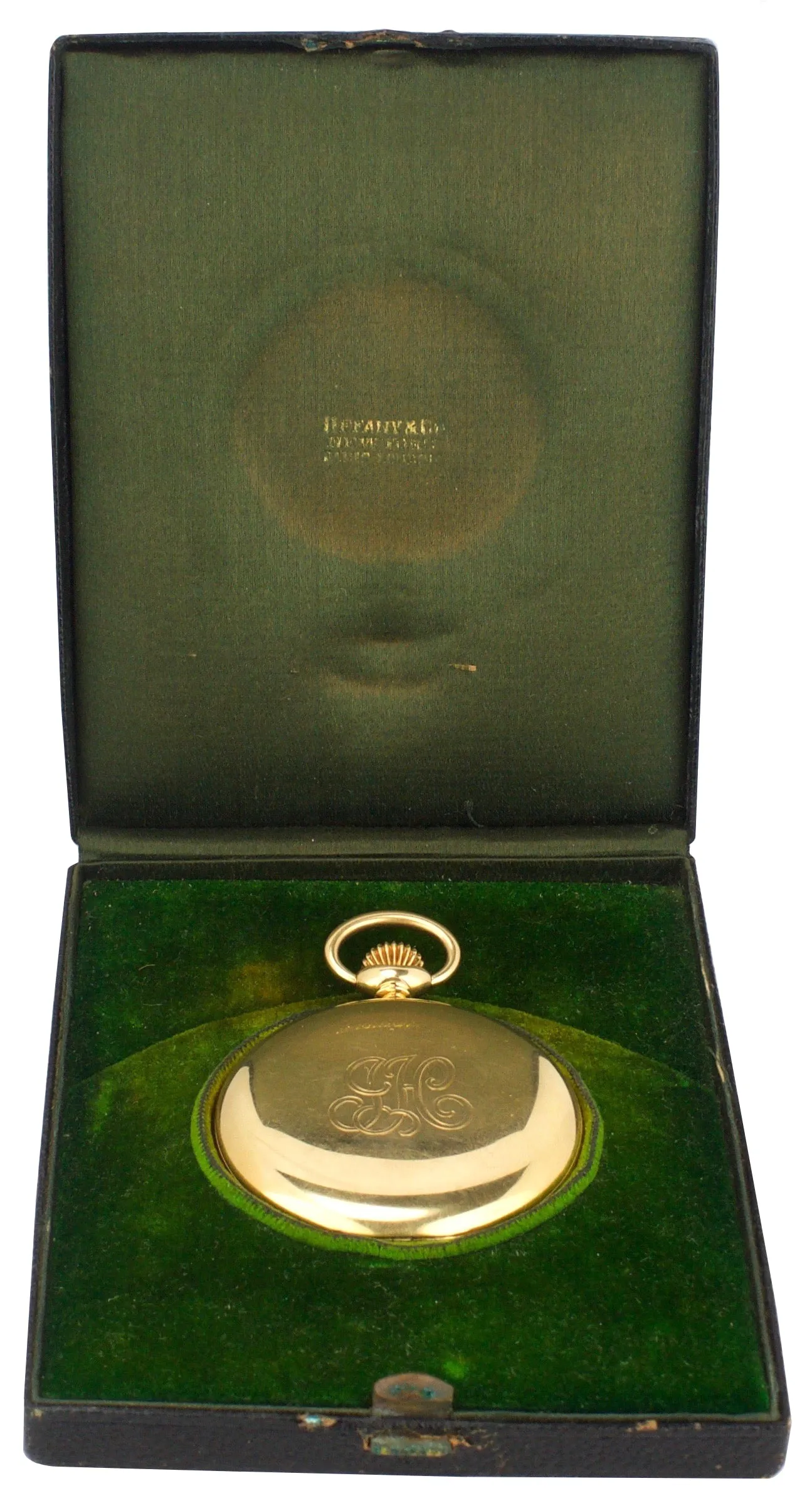 Men's Tiffany & Co. Patek Philippe 18K Yellow Gold Hunter Case 20 J Pocket Watch