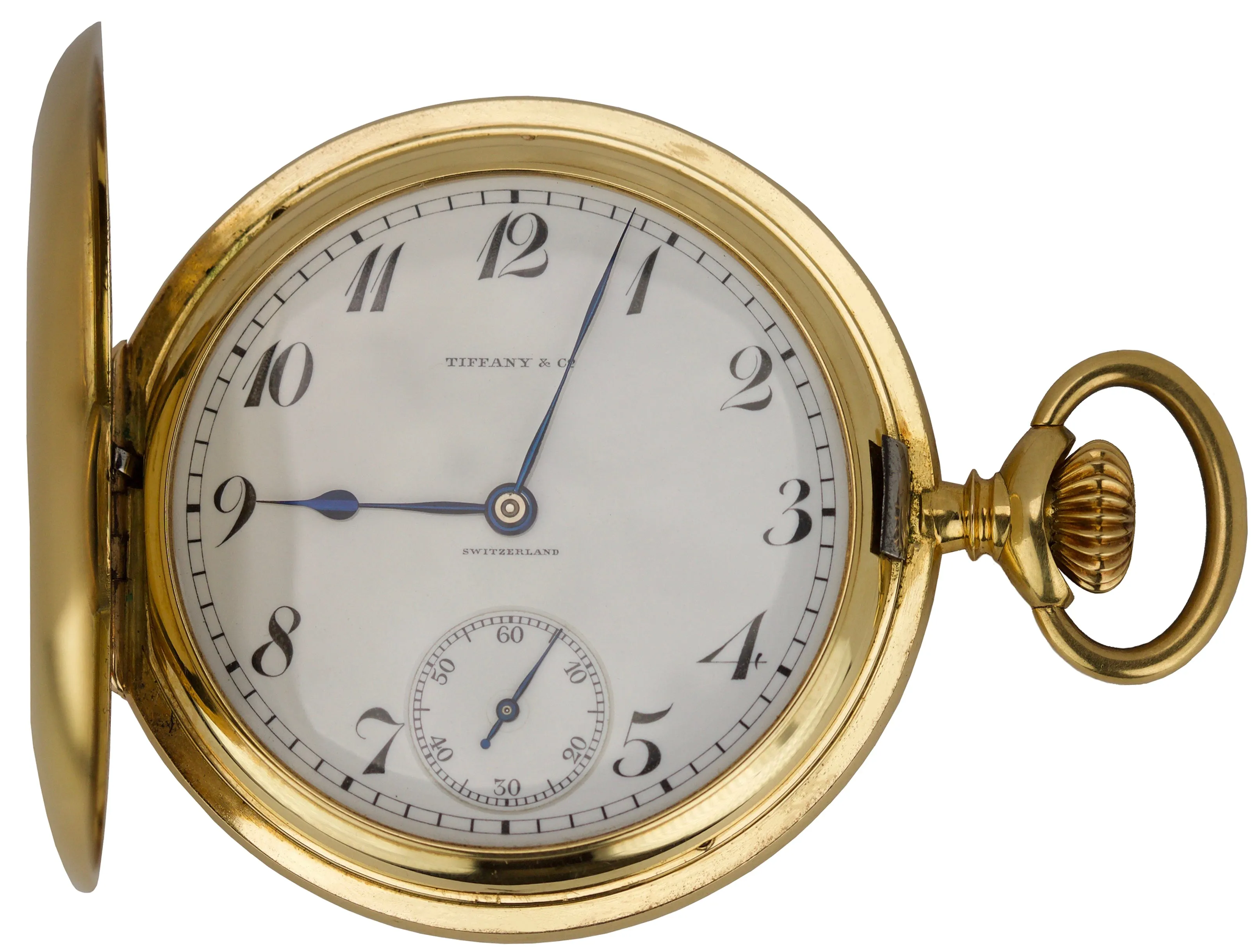 Men's Tiffany & Co. Patek Philippe 18K Yellow Gold Hunter Case 20 J Pocket Watch