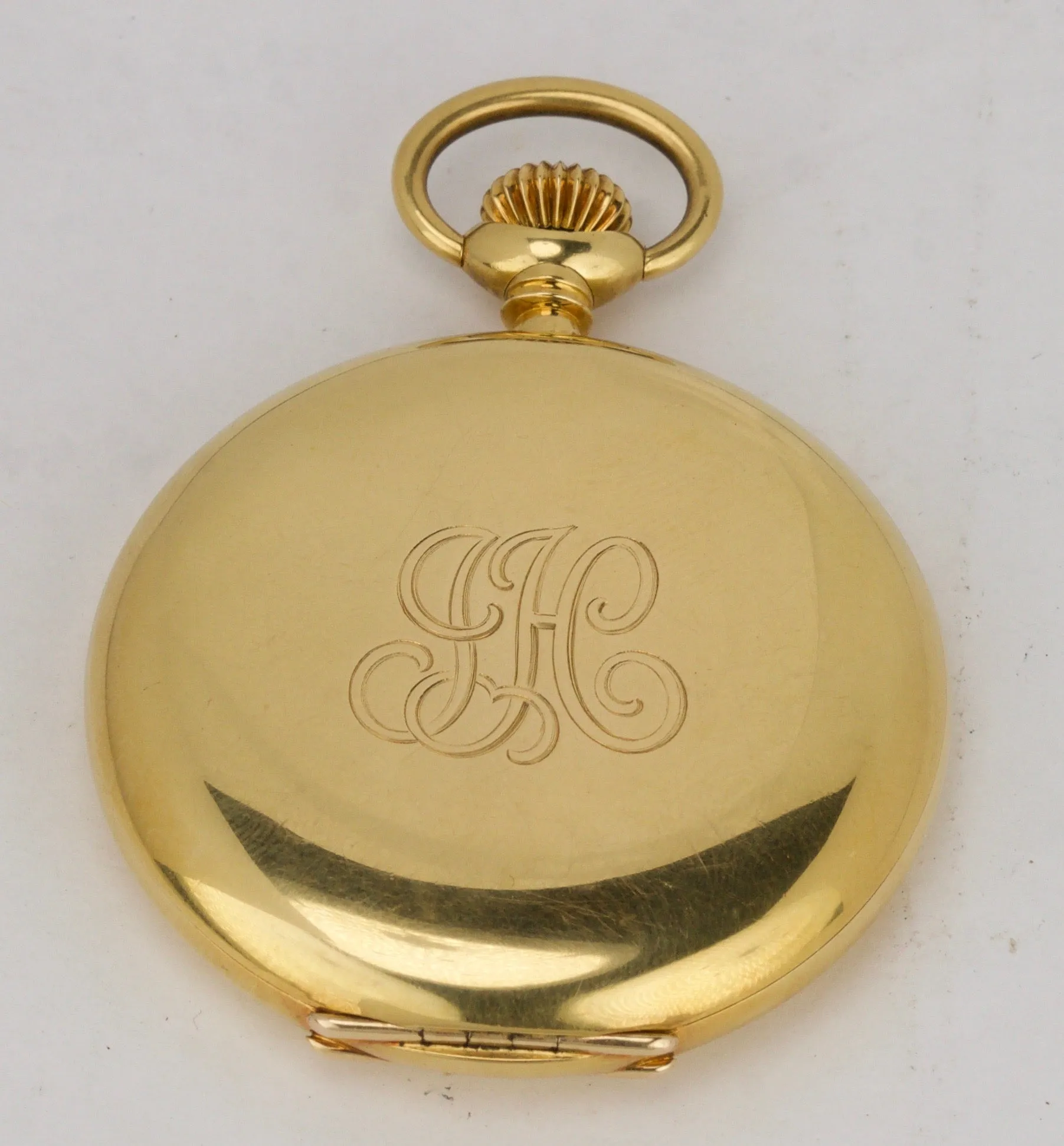 Men's Tiffany & Co. Patek Philippe 18K Yellow Gold Hunter Case 20 J Pocket Watch