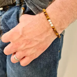 Mens Tiger Eye Gemstone Bracelet