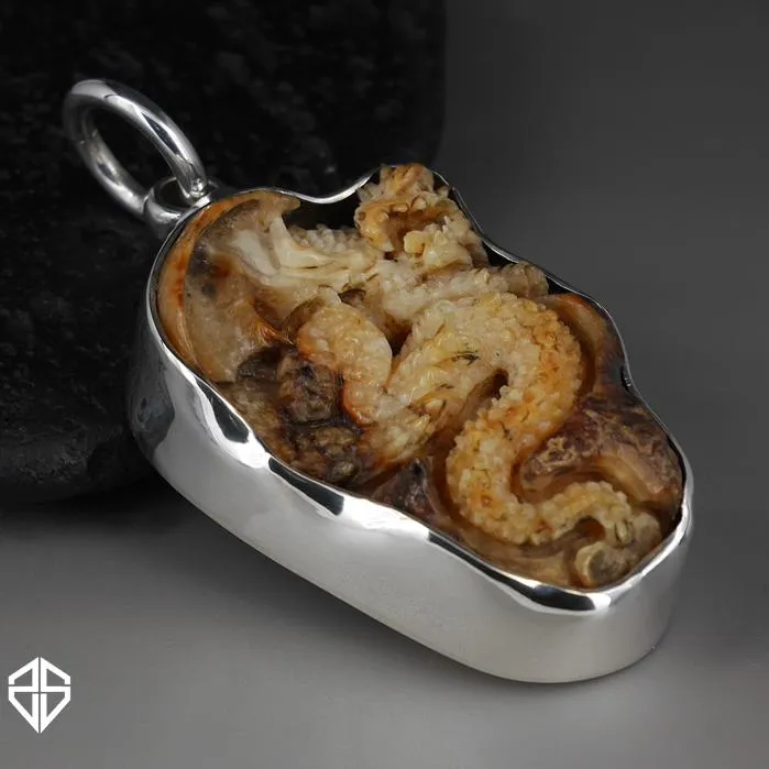 Mens Viking Dragon Pendant Sterling Silver