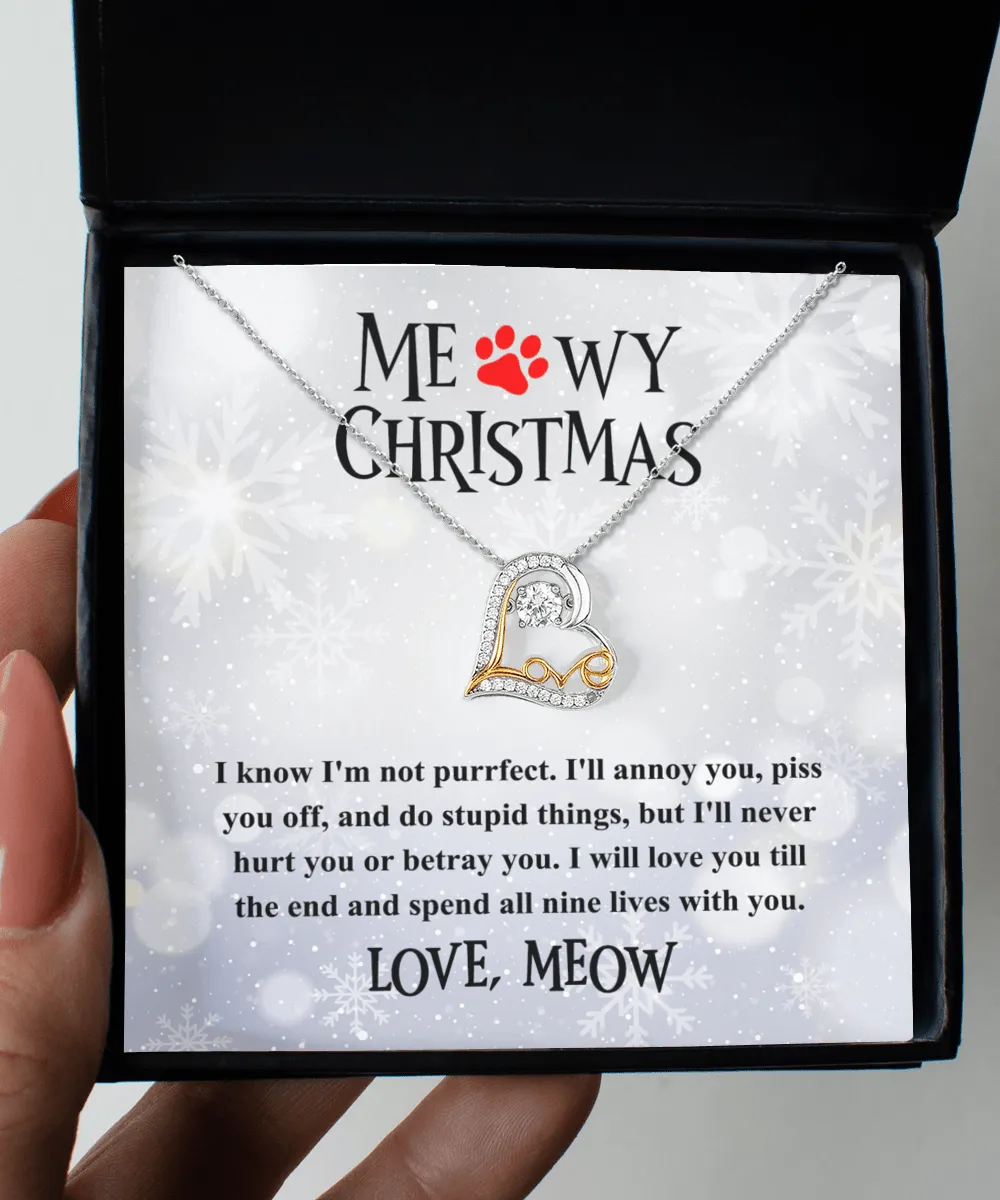 Meowy Christmas Cat Lovers Christmas Gift | Love Dancing Necklace