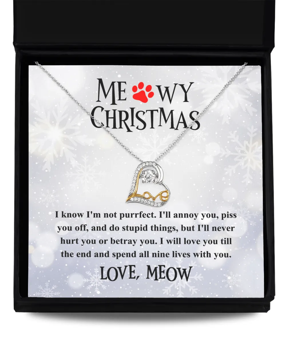 Meowy Christmas Cat Lovers Christmas Gift | Love Dancing Necklace