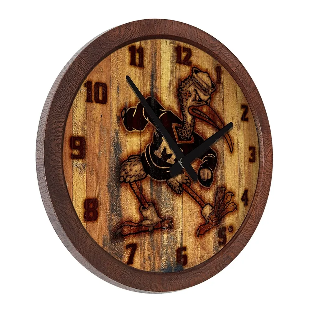 Miami Hurricanes: Mascot - "Faux" Barrel Top Wall Clock